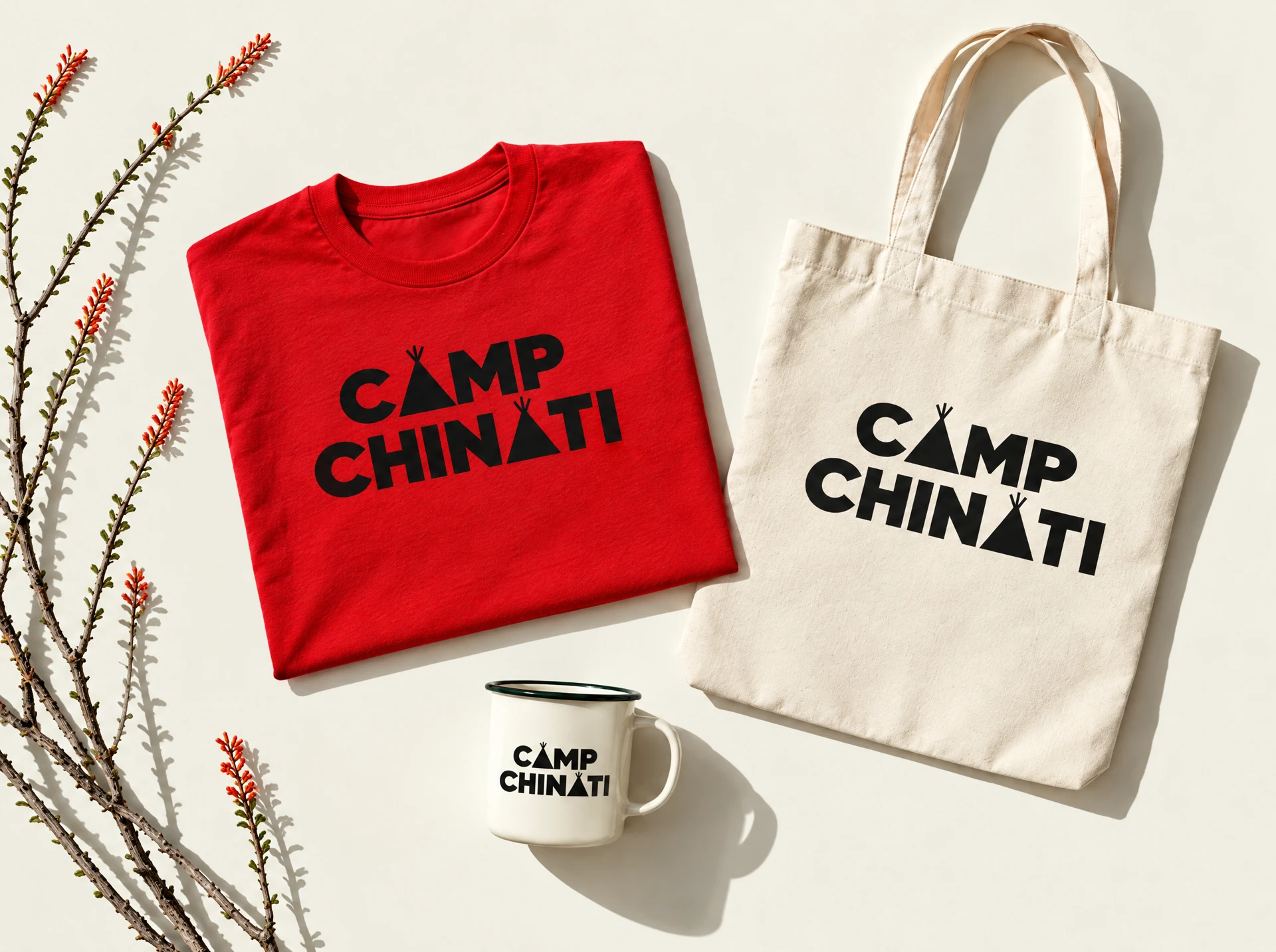 Camp Chinati t-shirt, tote and mug concepts